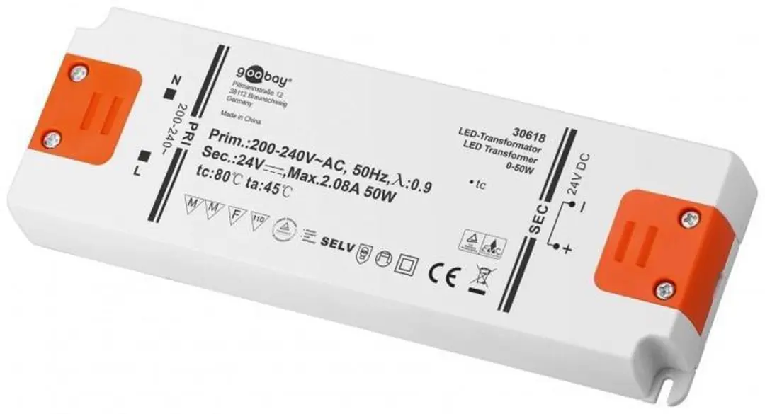 Goobay LED Transformator 24V 50W - Wit