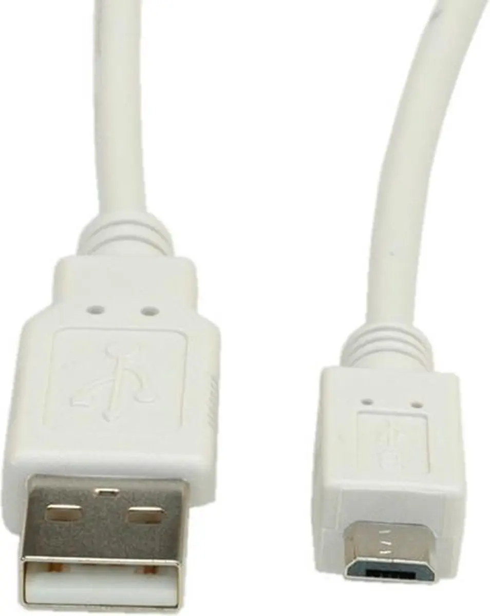 Value USB 2.0 Kabel A Male - Micro B Male 0,8m - Wit - afbeelding 6 van 6
