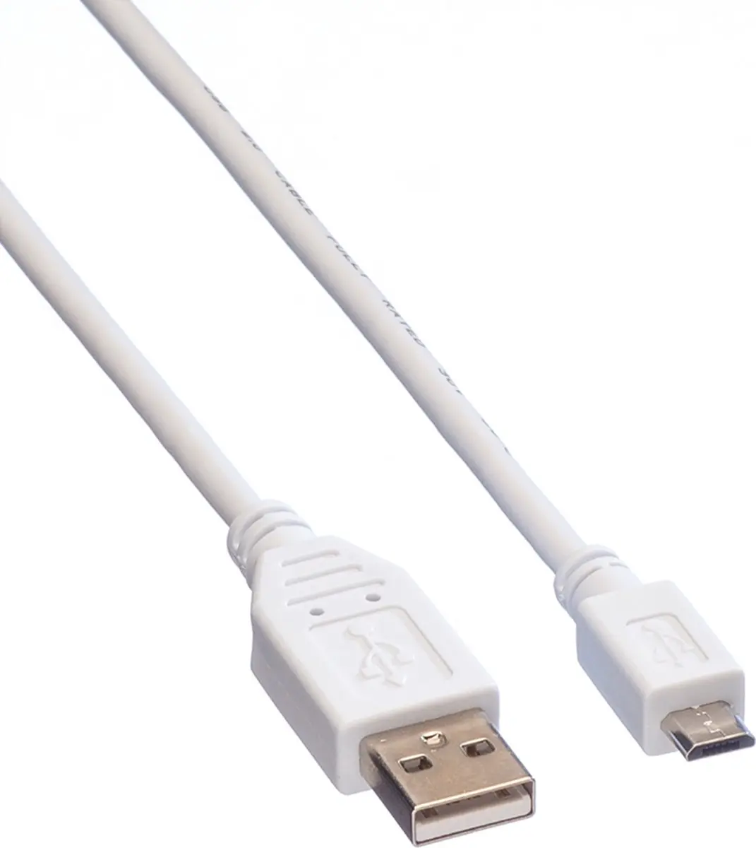 Value USB 2.0 Kabel A Male - Micro B Male 0,8m - Wit