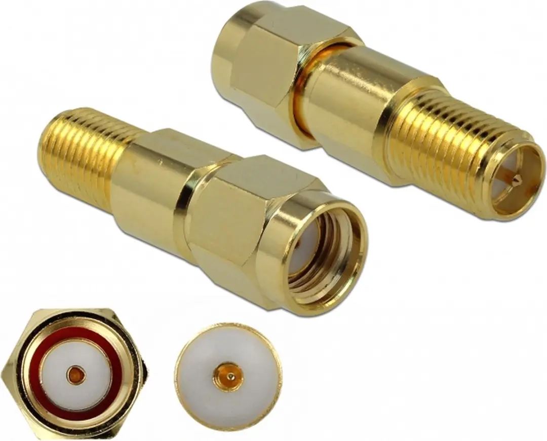 Delock RP-SMA Adapter 50 Ohm 3 GHz - Goud