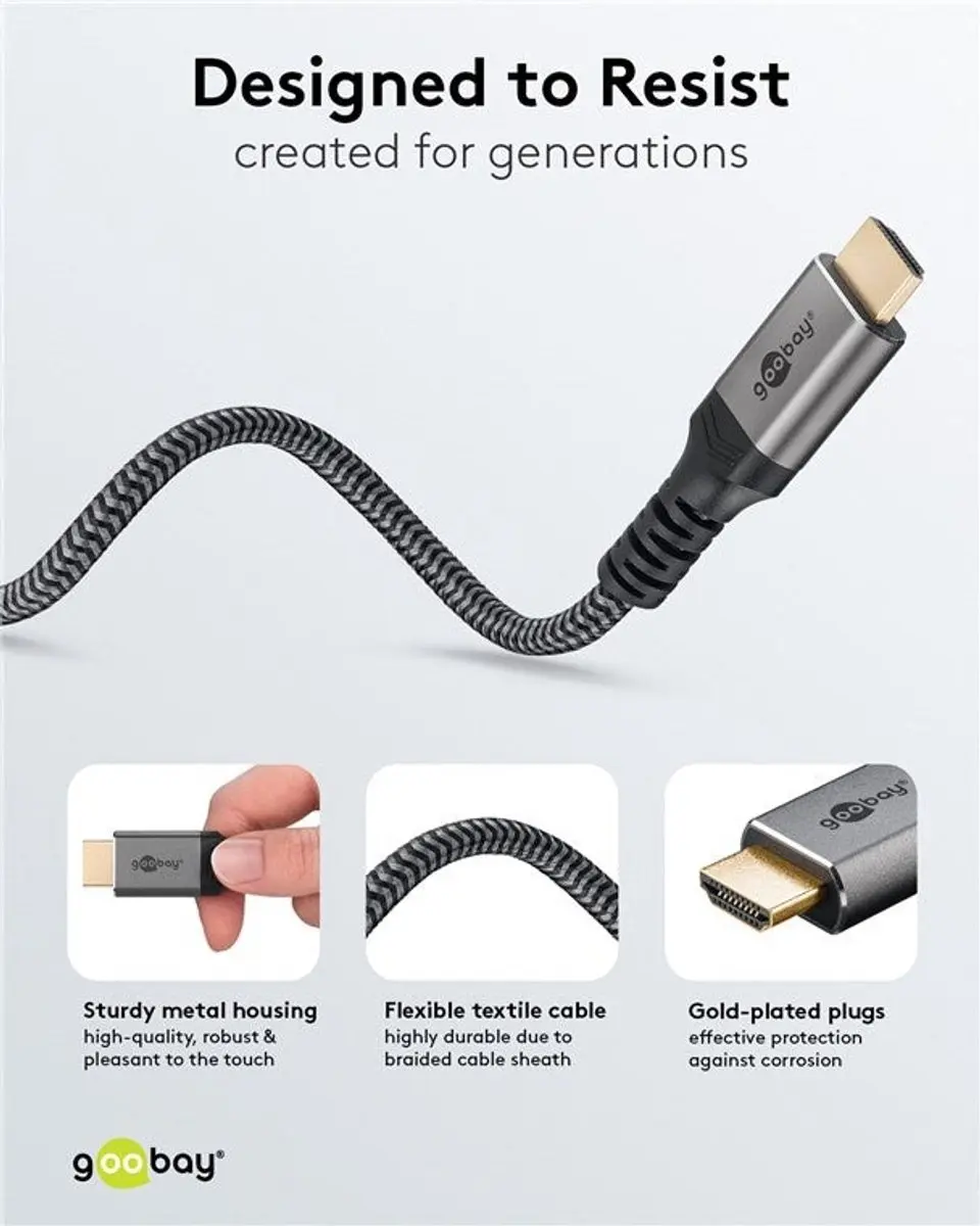 Goobay Plus DisplayPort naar HDMI Kabel 4K 60Hz 2m - Zwart