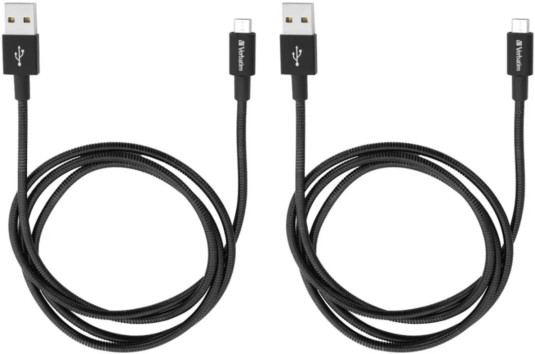 Verbatim Sync&Charge Lightning Micro-B Kabel 30cm - 2 Stuks - Zwart