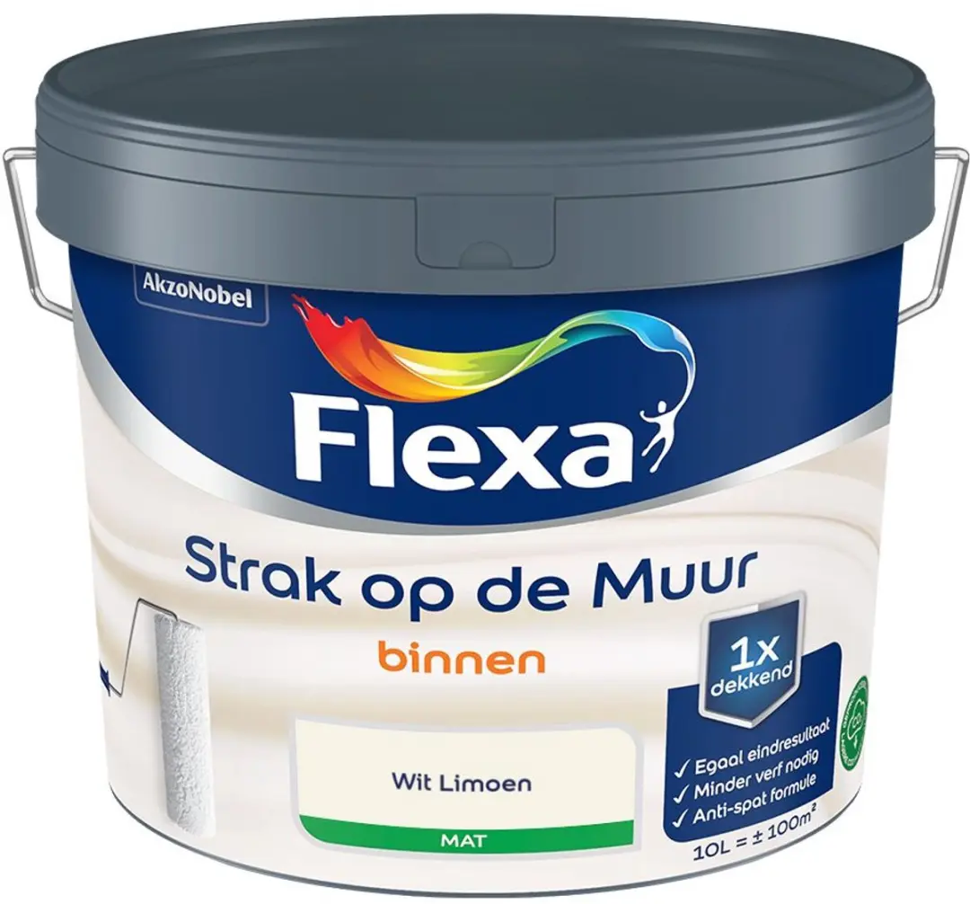 Flexa Strak Op De Muur Binnen Mat Wit Limoen Mengverf 10L