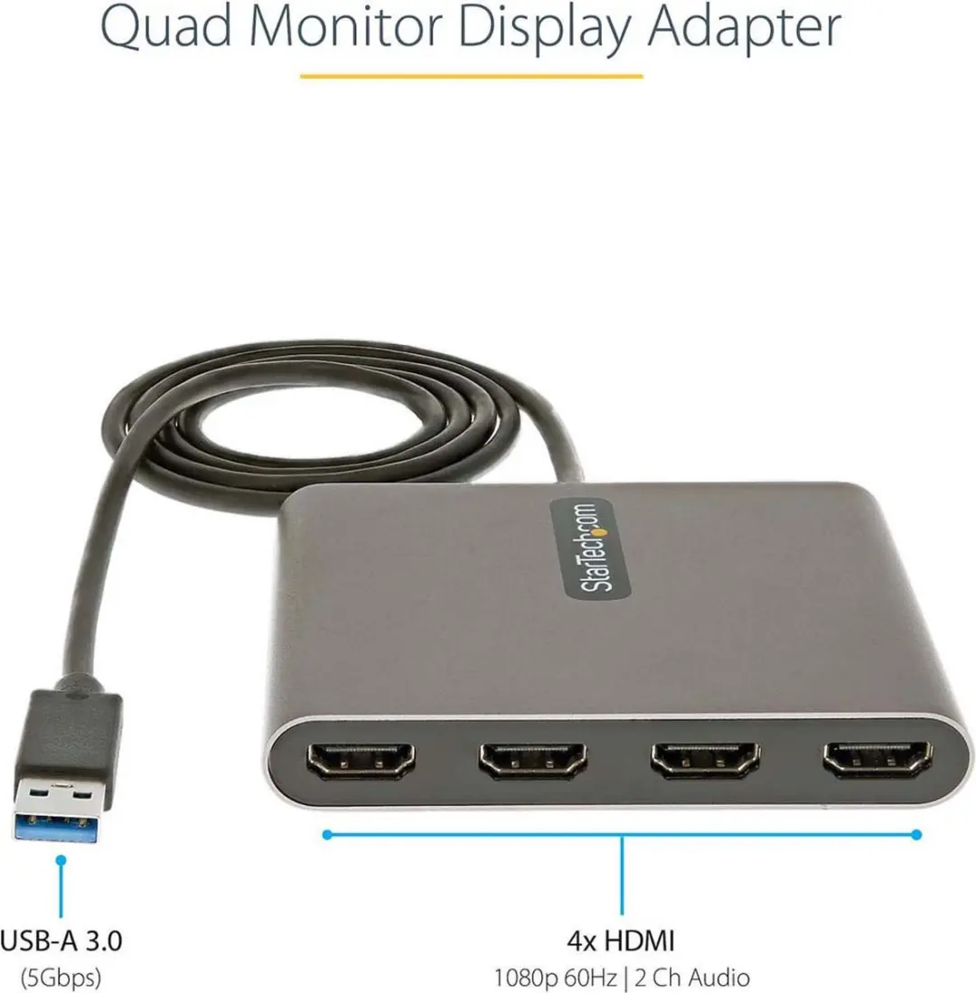 Startech USB32HD4 USB 3.0 naar HDMI Adapter - 1m - Metaal