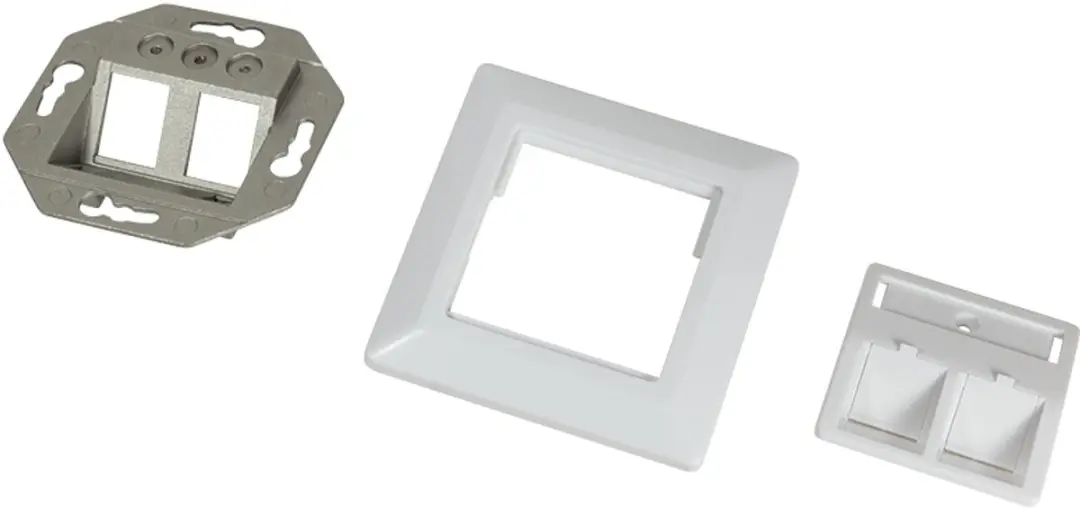 Logilink NK4021 Wandcontactdoos 2x Keystone - Wit