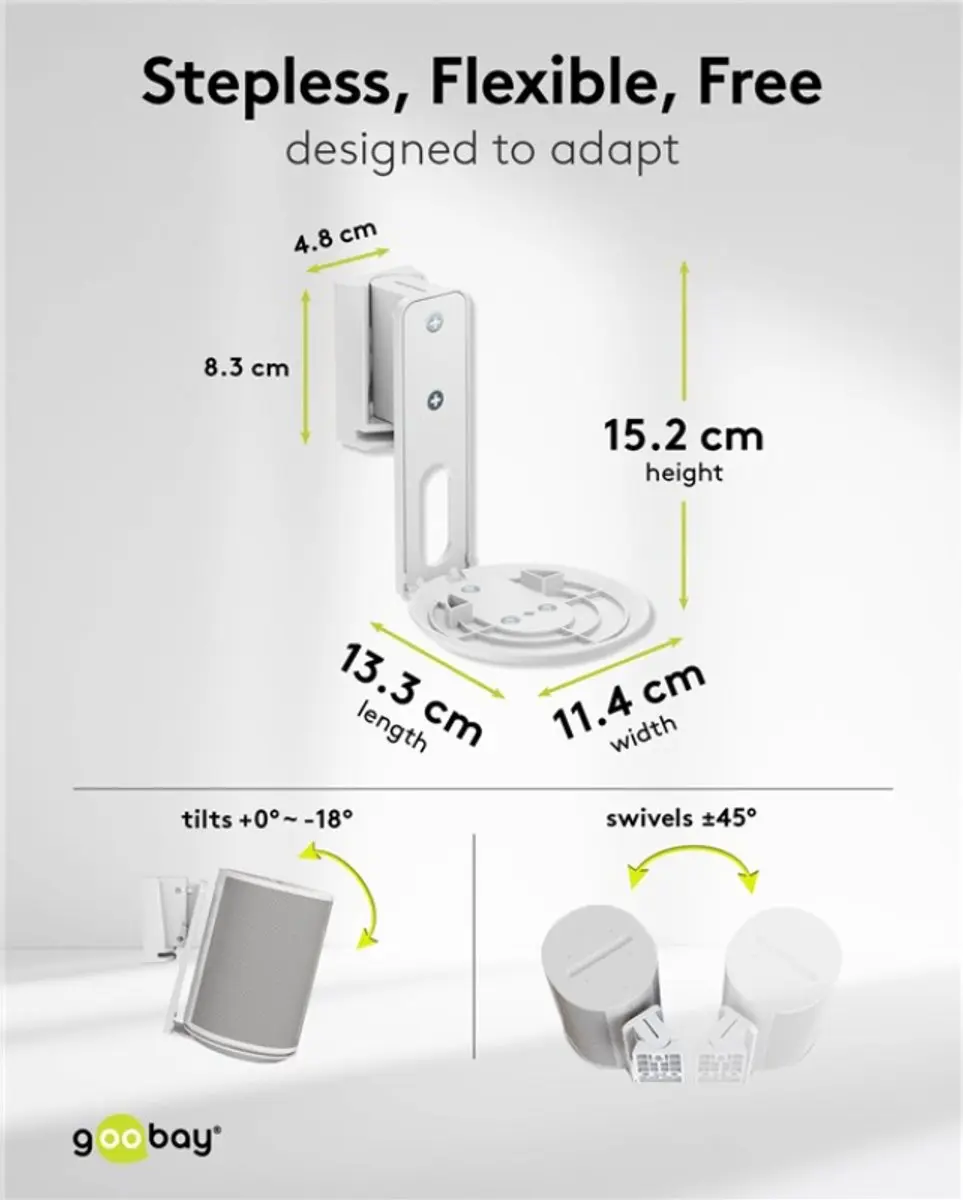 Goobay Muurbeugel voor Sonos Era 100 - 2 Stuks - Wit