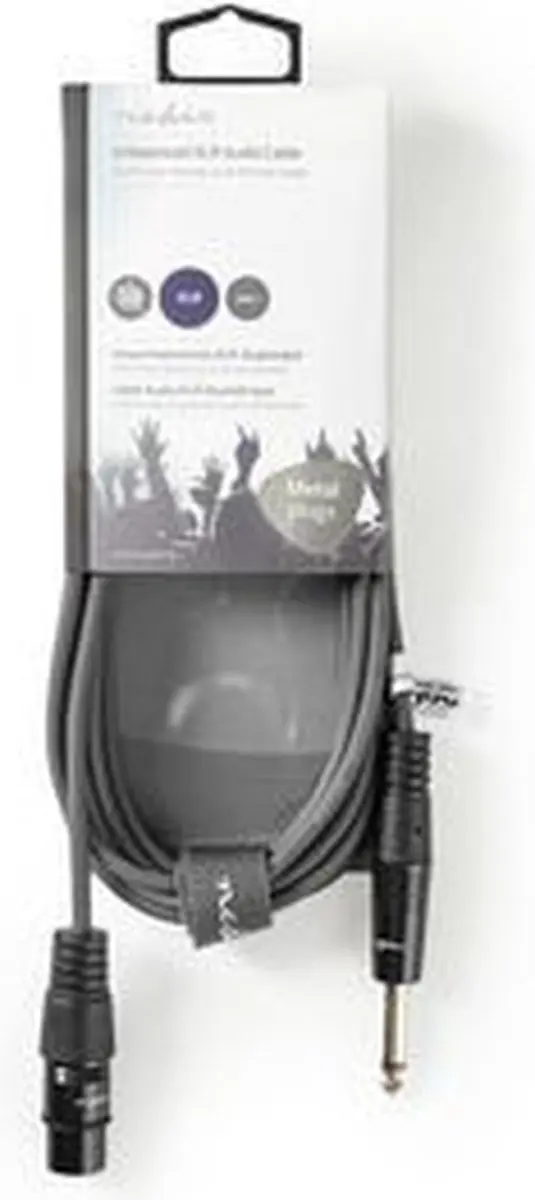 Nedis XLR 3-Pins Audiokabel 6,35mm Male 3m - Donkergrijs