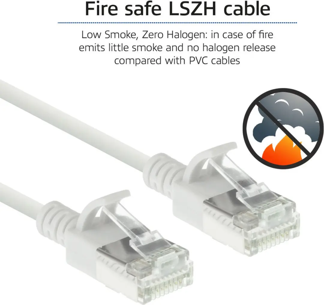 ACT Witte DC6952 LSZH U/FTP CAT6A Patchkabel 0,25m - Snagless