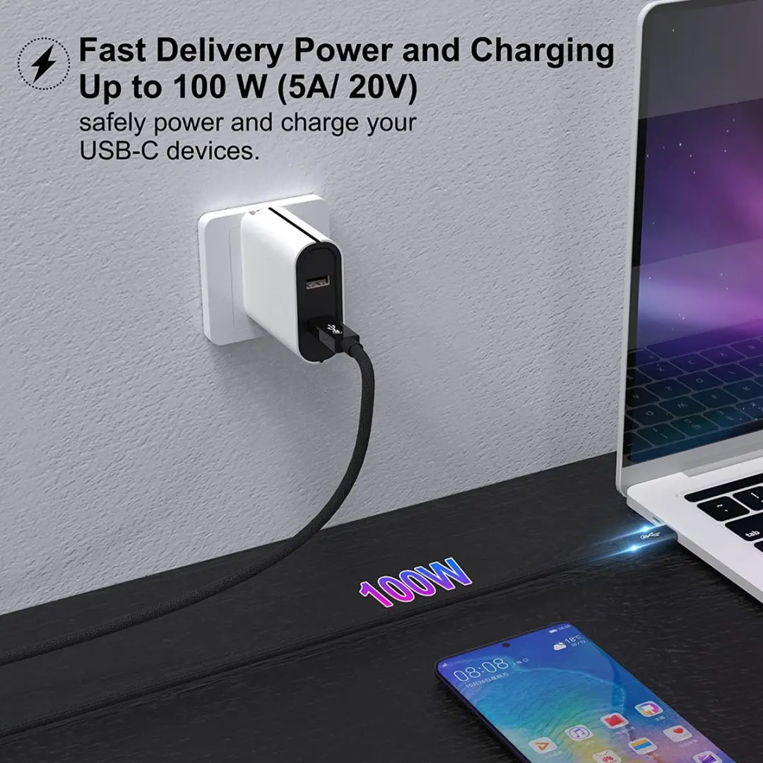 NÖRDIC USB4-028 USB-C Kabel - 40Gbps PD100W 25cm - Zwart