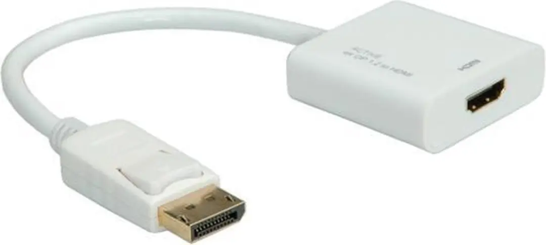 Roline DisplayPort naar HDMI Adapter 4K Actief - 0,15m - Wit
