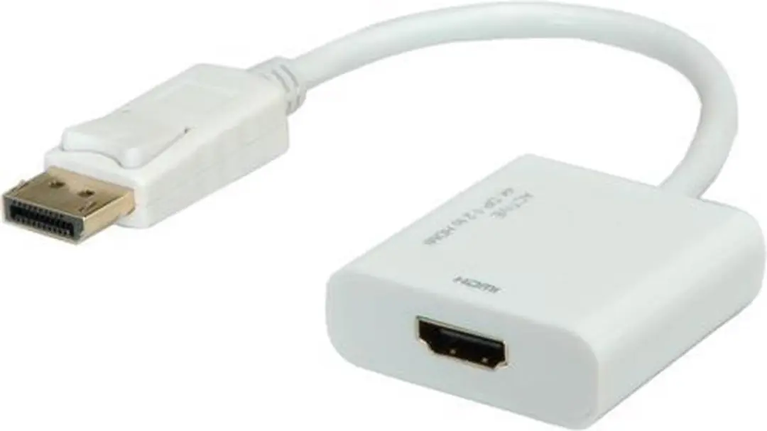 Roline DisplayPort naar HDMI Adapter 4K Actief - 0,15m - Wit