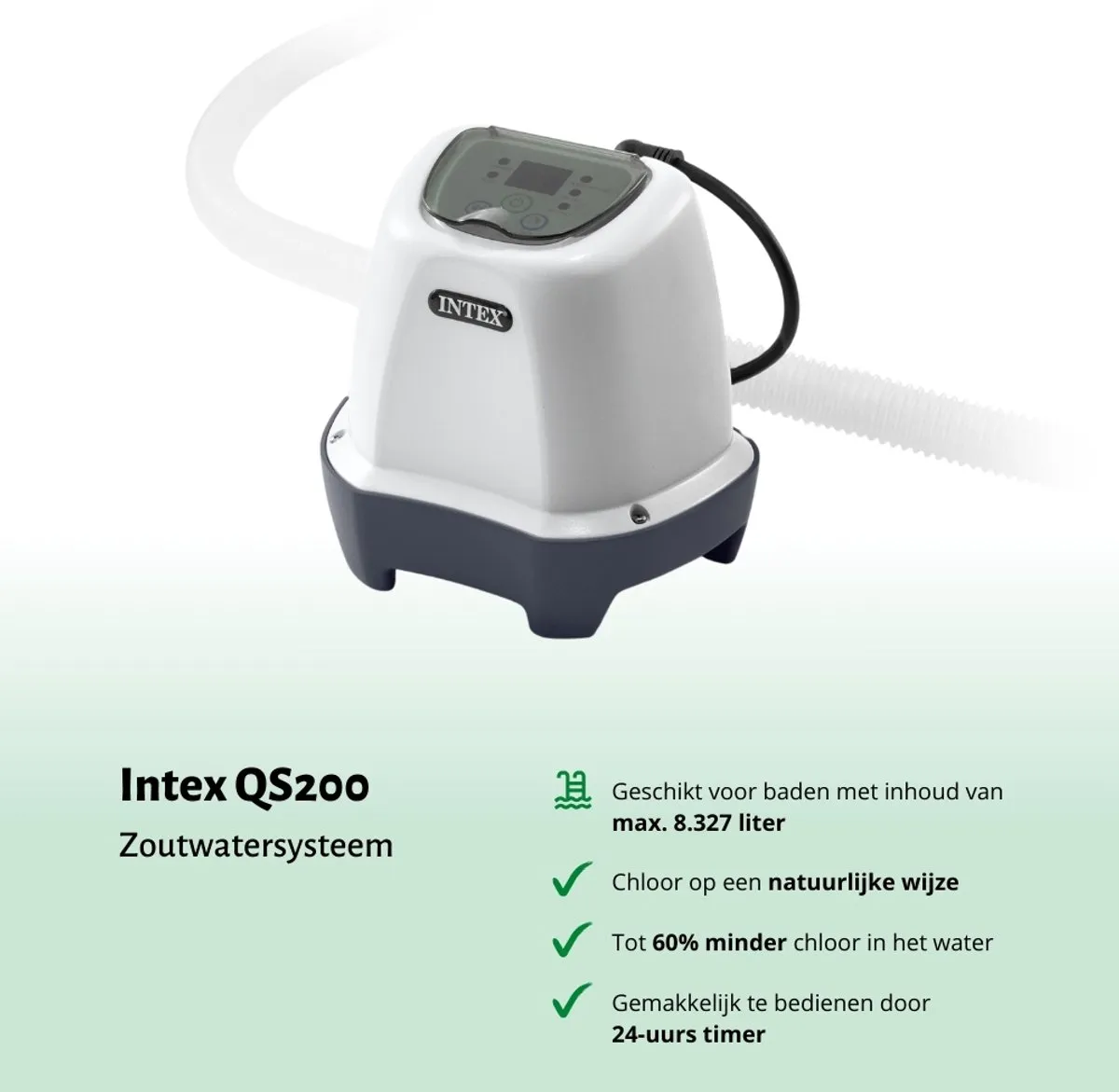Intex Krystal Clear Zoutwatersysteem QS200 26662GS - 3.785L/u