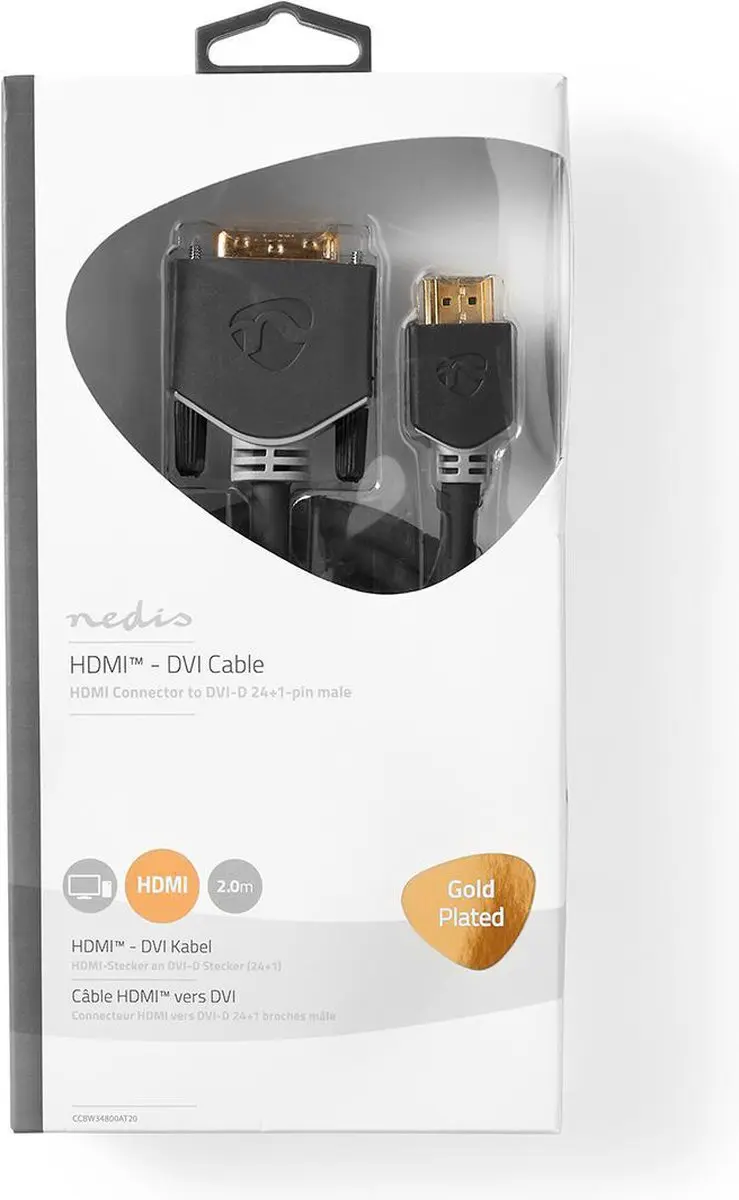 Nedis HDMI Kabel DVI-D 24+1-Pins 2m - Antraciet