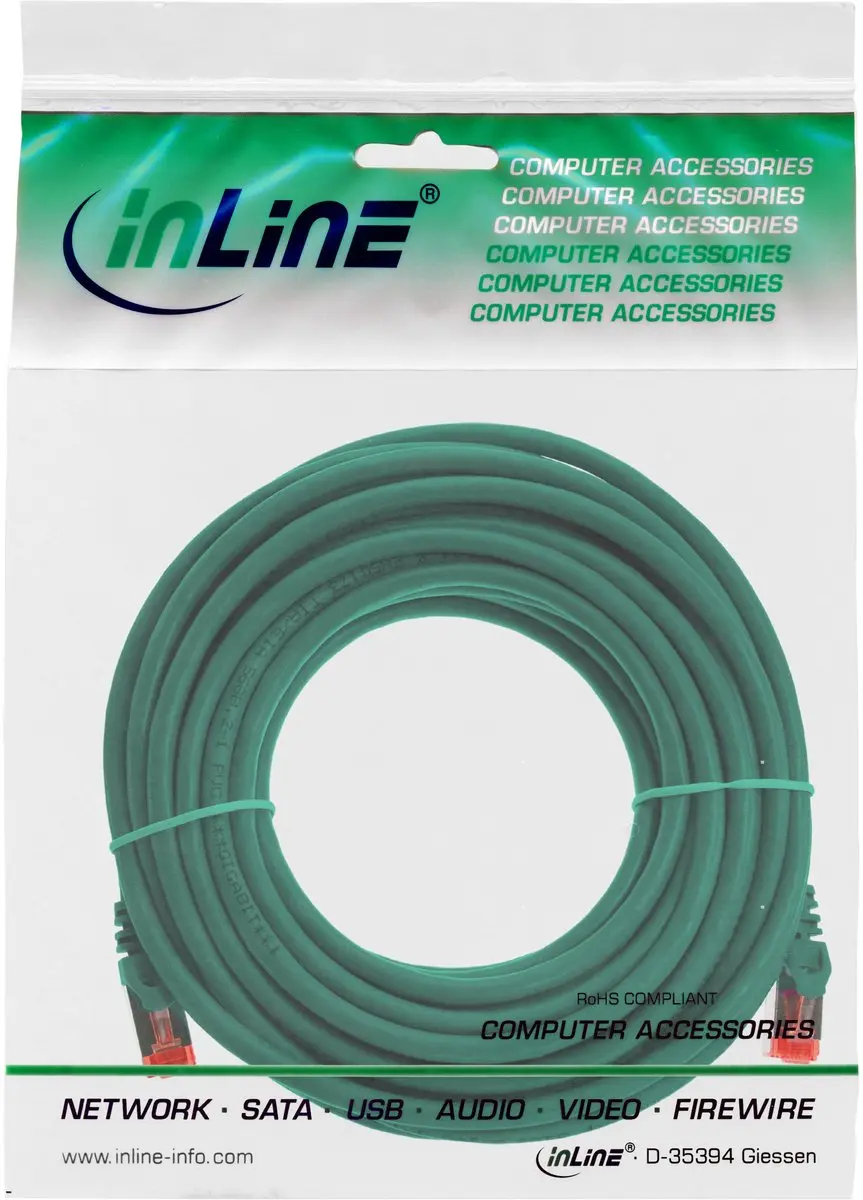 InLine Patchkabel S/FTP Cat.6 10m - Groen