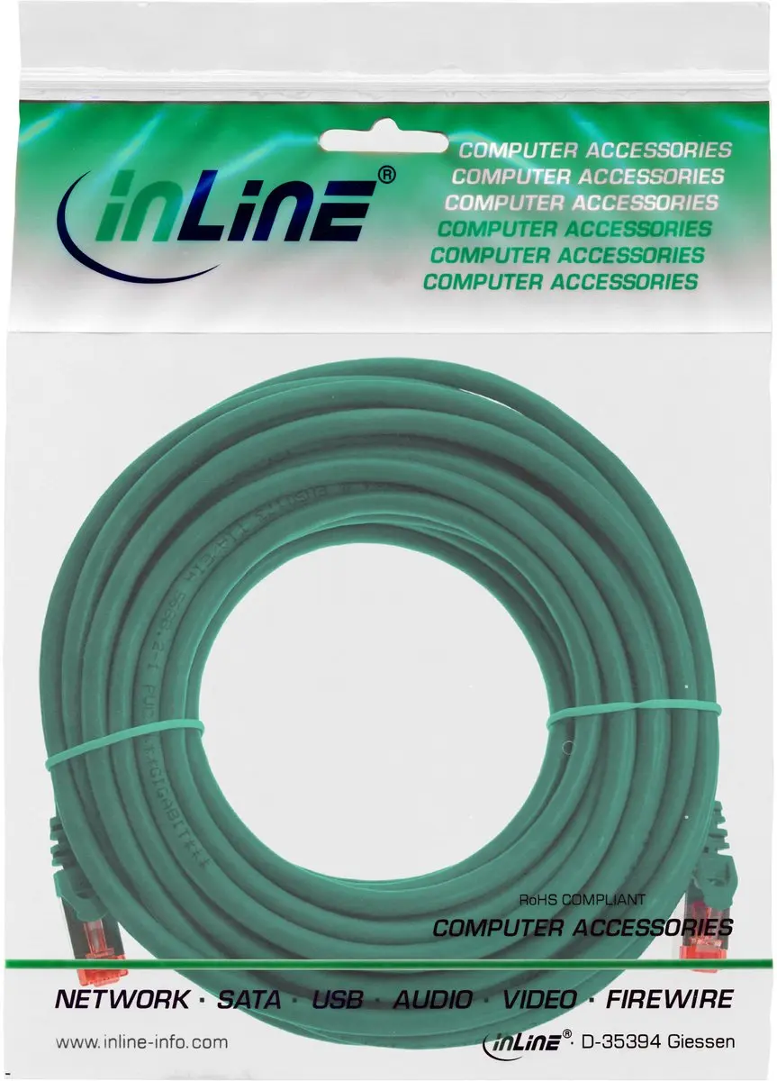 InLine Patchkabel S/FTP Cat.6 10m - Groen
