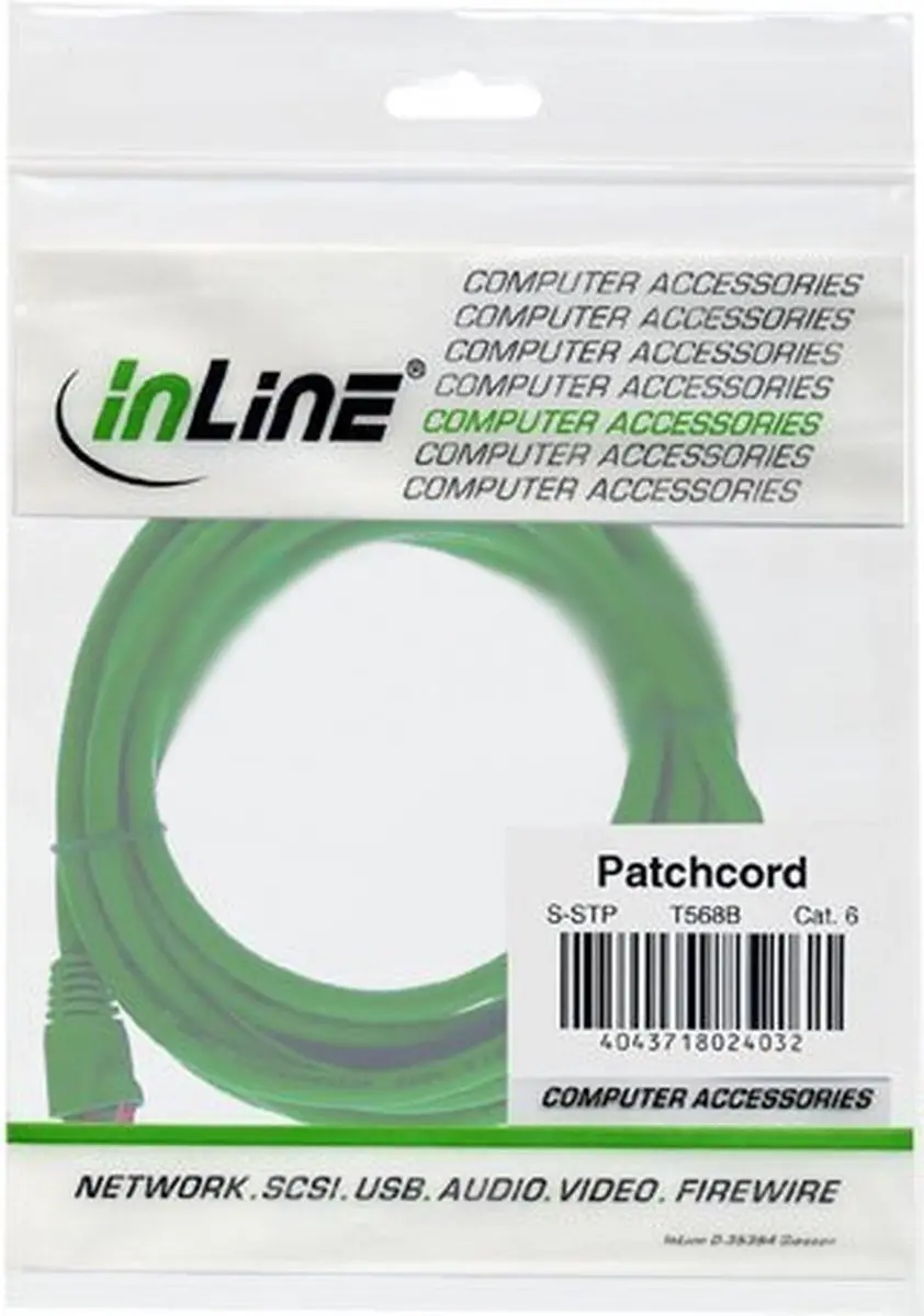 InLine Patchkabel S/FTP Cat.6 10m - Groen