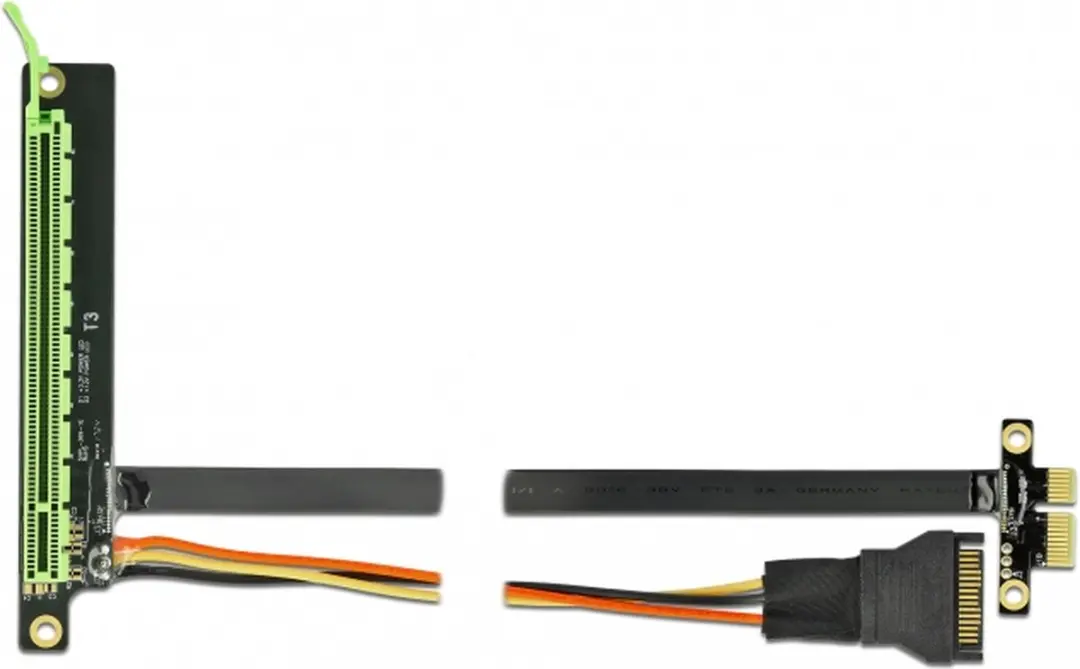 Delock PCIe Riserkaart x4 naar x4 - 30cm Kabel - Zwart/Groen
