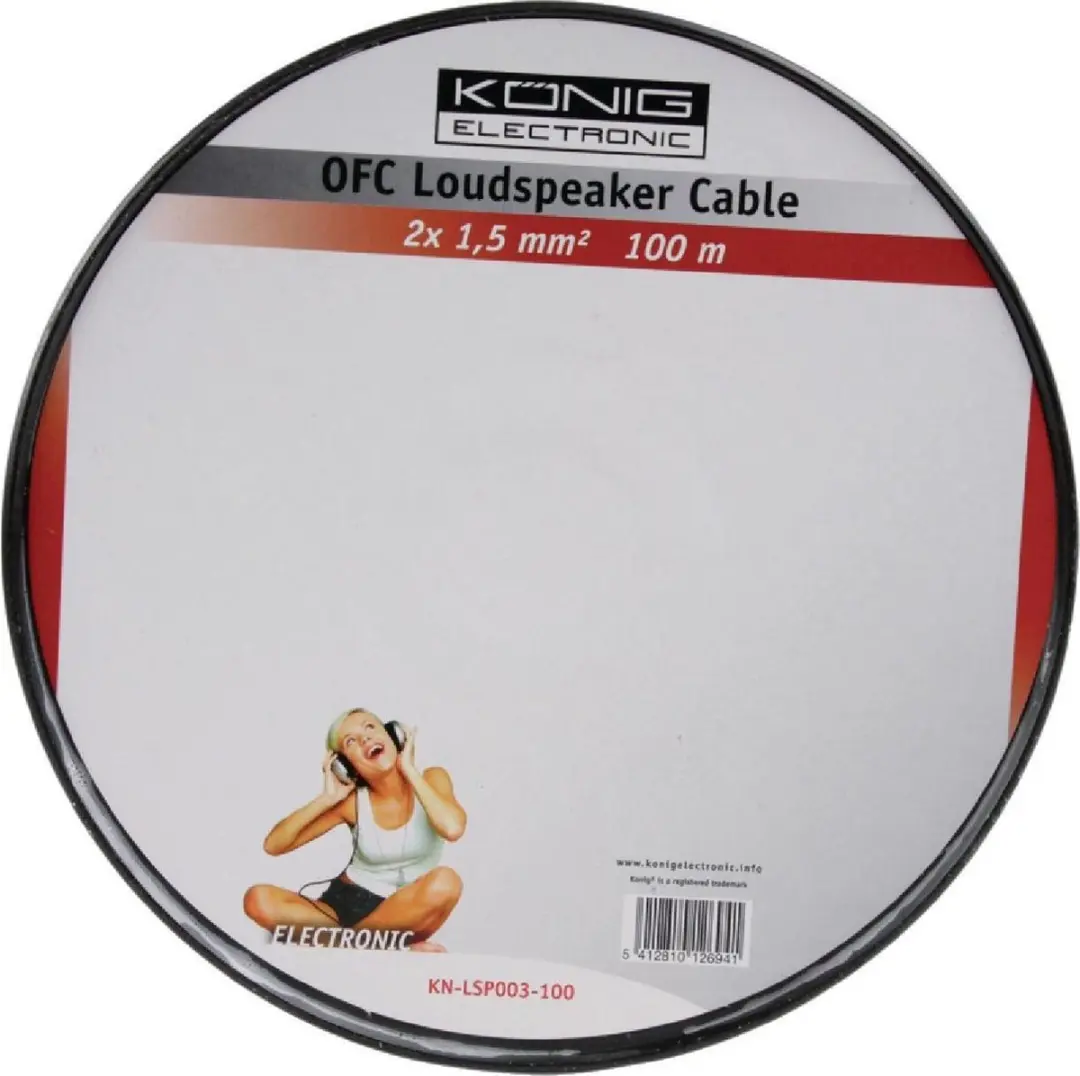 König Luidsprekerkabel KN-LSP03R-100 - 100 meter - Transparant