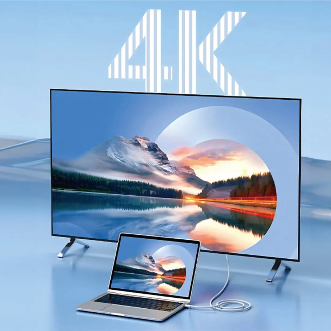 WiWu Type-C naar HDMI Kabel 1.8M - 100W PD 4K@60Hz - Wit