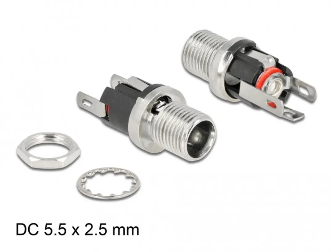 Delock DC 5.5x2.5mm Vrouwelijk Soldeer Connector