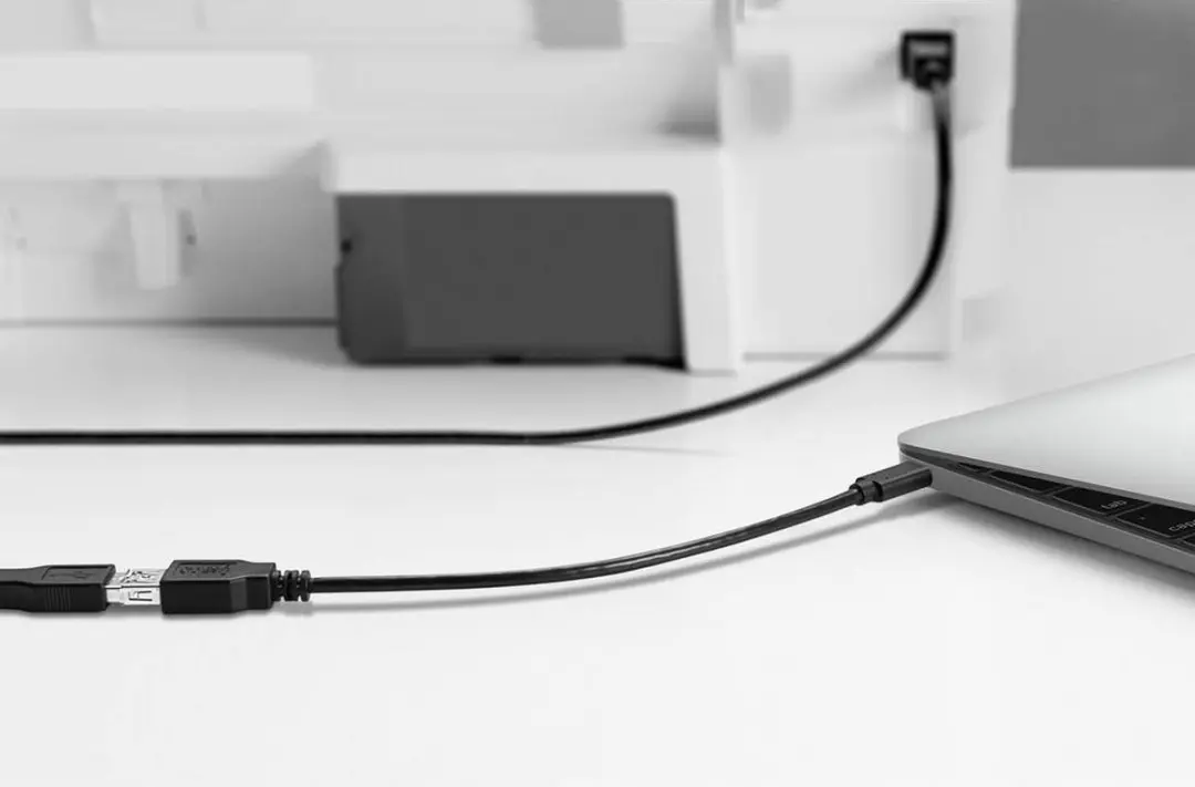Renkforce RF-4455819 USB-C naar USB-A Kabel 0.15m - Zwart