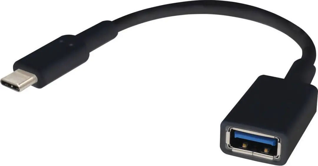 Renkforce RF-4455819 USB-C naar USB-A Kabel 0.15m - Zwart