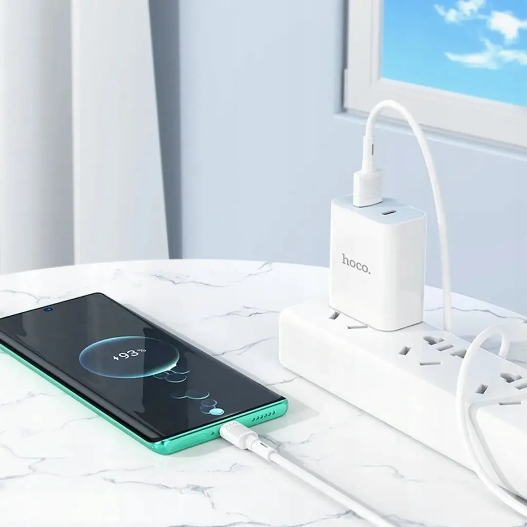 Hoco USB-A naar USB-C Kabel 3A 1m - Wit