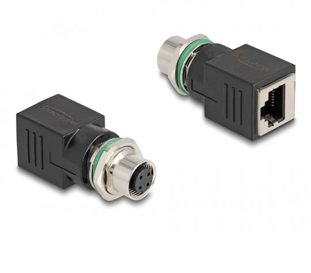 Delock M12 4-pins D-gecodeerd Industriële Netwerkadapter CAT5e