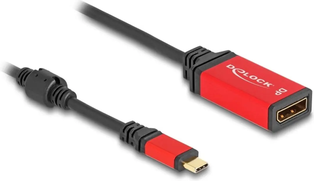 Delock USB-C naar DisplayPort Adapter 8K 30Hz - HDR - Rood