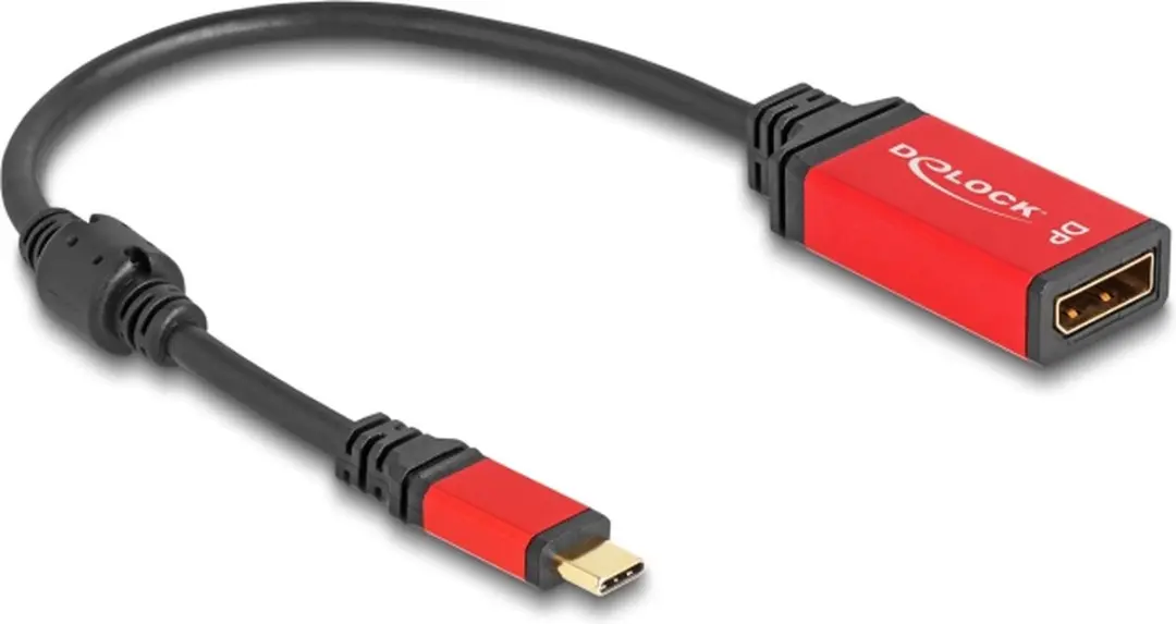 Delock USB-C naar DisplayPort Adapter 8K 30Hz - HDR - Rood