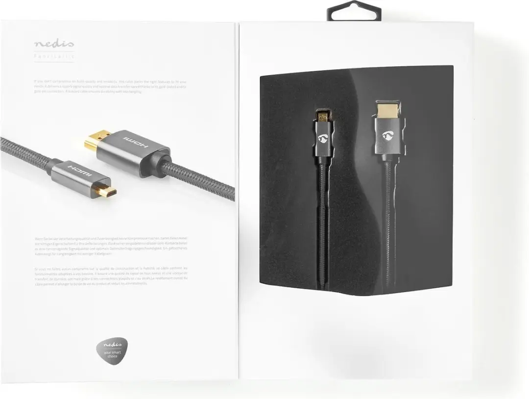 Nedis HDMI-Kabel CVTB34700GY20 4K@60Hz - 2m - Antraciet
