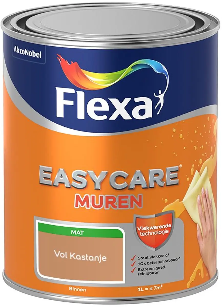 Flexa Easycare Muren Vol Kastanje Mengverf 1L