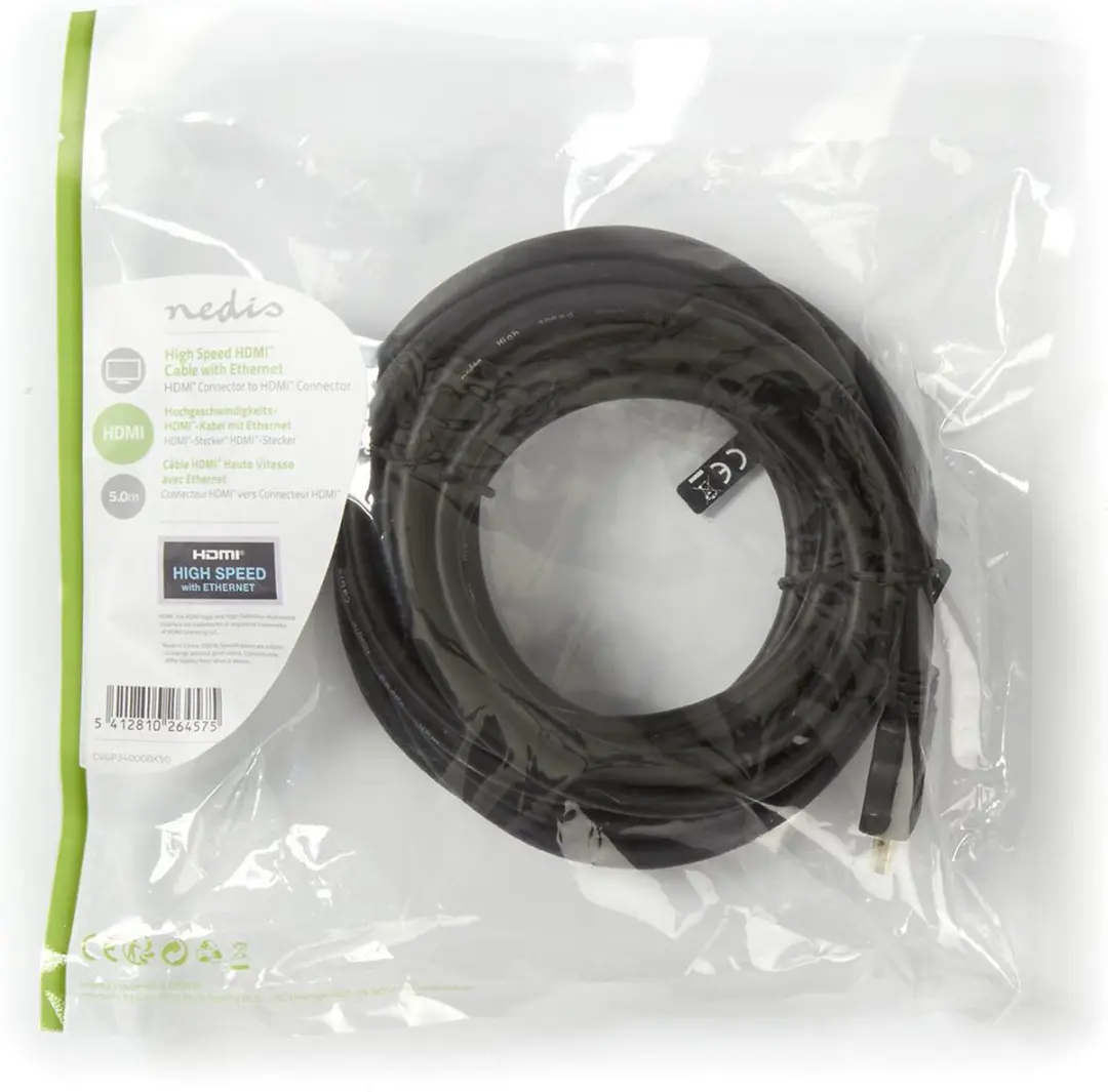 Nedis HDMI-Kabel CVGB34000BK50 4K@30Hz - 5m - Zwart