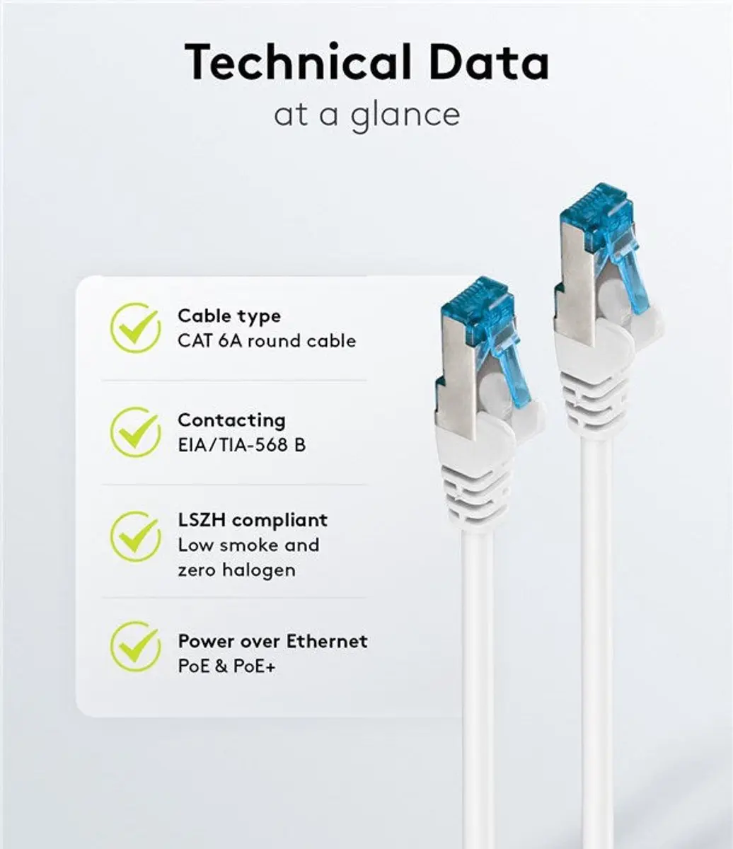 Goobay S/FTP CAT6a Netwerkkabel 10Gbps - 20m - Wit