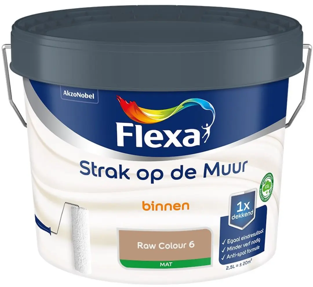 Flexa Strak Op De Muur Binnen Mat Raw Colour 6 Mengverf 2,5L