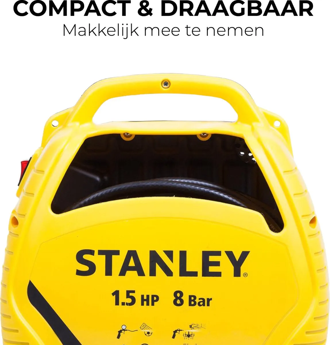 Stanley Compressor W8215190STN Olievrij Luchtcompressor 1100W - Geel