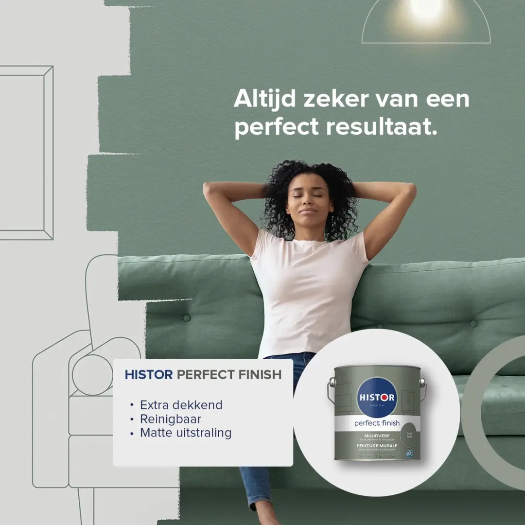 Histor Perfect Finish Muurverf Mat Lichtgrijs 2.5L - afbeelding 6 van 6