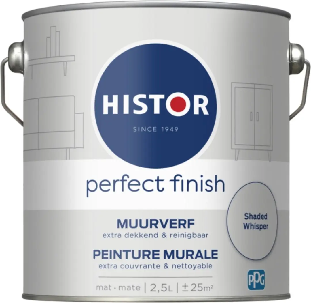 Histor Perfect Finish Muurverf Mat Lichtgrijs 2.5L