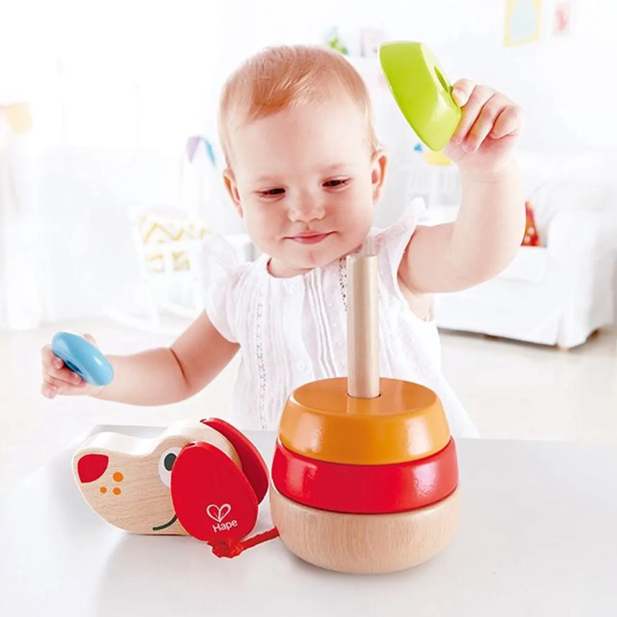 Hape Pepe Regenboog Stapelfiguur 411866 - 2x AAA - afbeelding 6 van 6