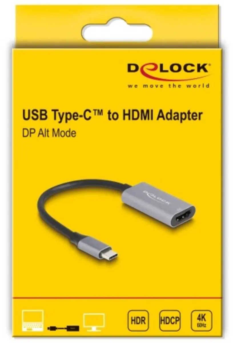 Delock USB-C naar HDMI Adapter 4K 60Hz - Zwart