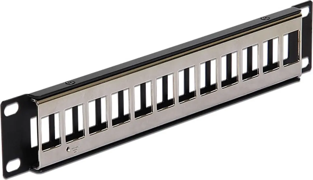 Delock 10'' Patch Panel 12 Keystone - Zwart