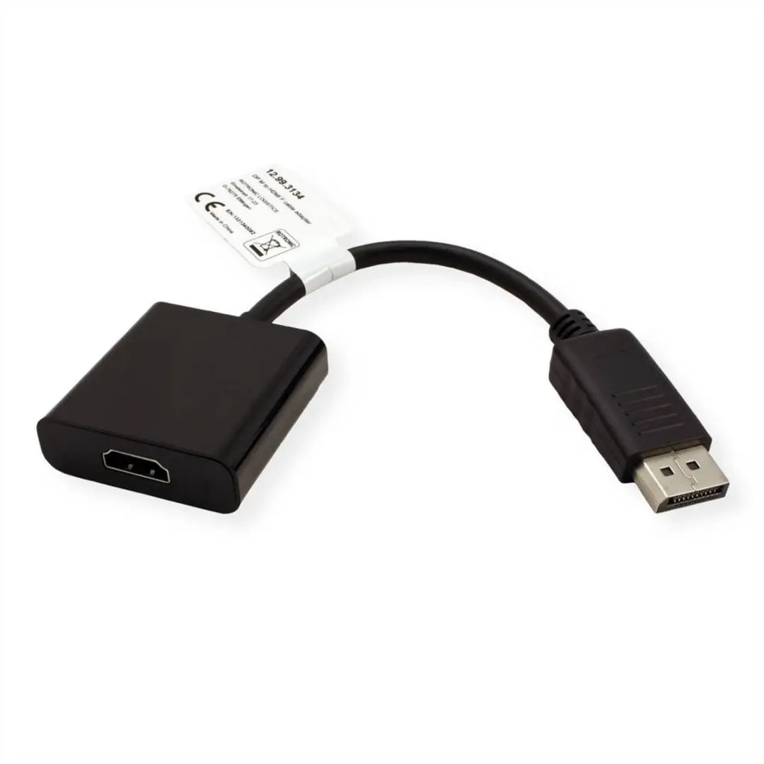 Value Premium DisplayPort naar HDMI Adapter 1.1 - 1.3 Full HD 1080p - 0,15m - Zwart