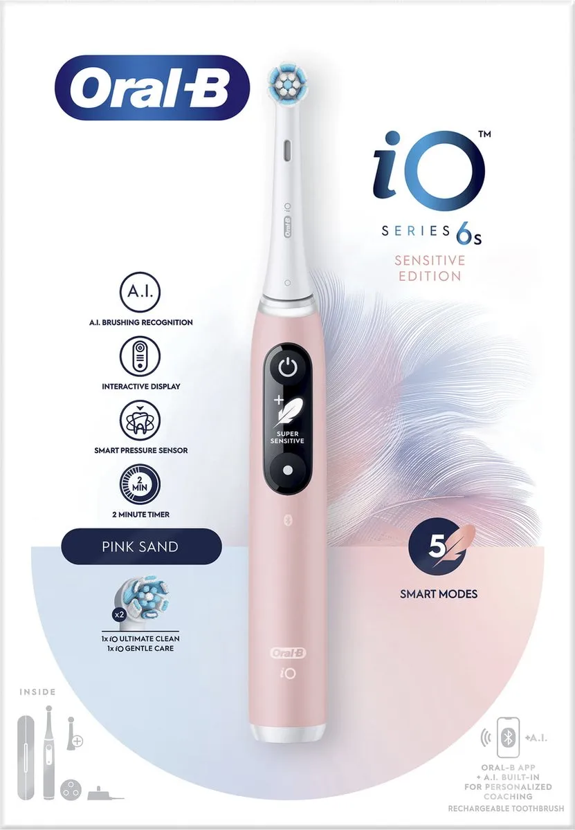Oral-B iO 6S Volwassene Tandenborstel - Roze/Wit