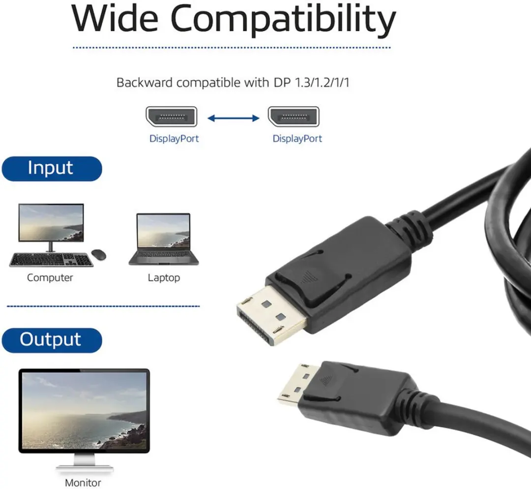 ACT DisplayPort 1.4 Kabel 8K 0,5m - Zwart