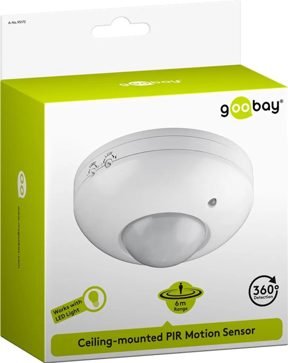 Goobay PIR Bewegingsensor 95172 - 6m Bereik - Wit