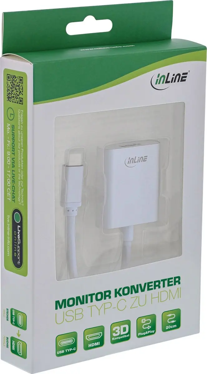 InLine USB-C HDMI 4K 60Hz Adapter - 0,20m - Zilver