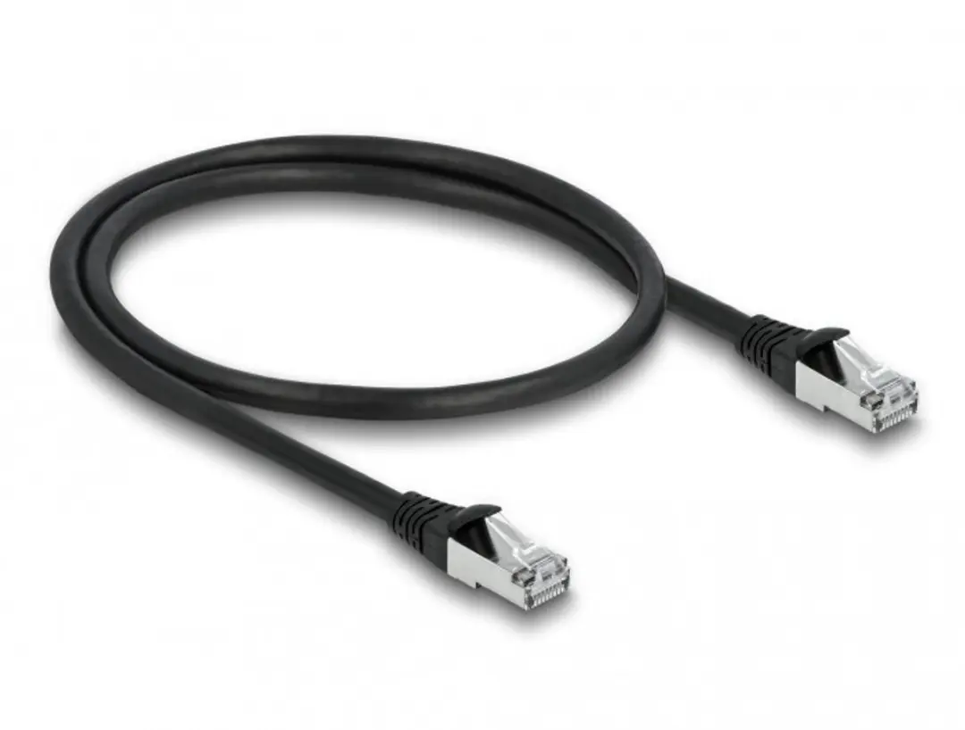 Delock Cat.6A S/FTP Outdoor Netwerkkabel 0.5m - Zwart