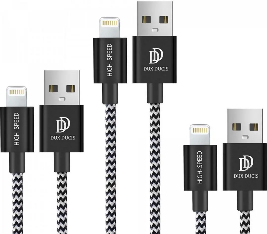 Dux Ducis 2.1A USB-A Lightning Kabel Set 3 Stuks