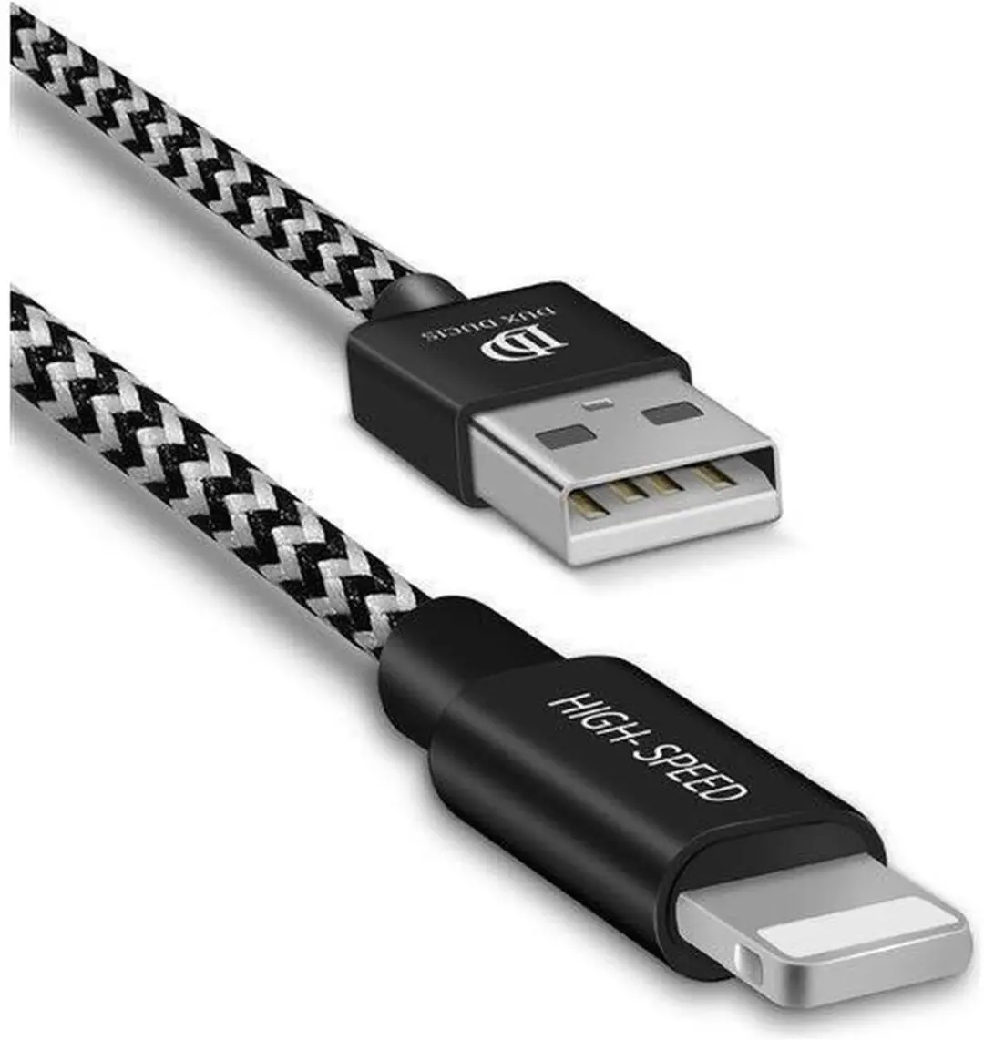 Dux Ducis 2.1A USB-A Lightning Kabel Set 3 Stuks - 0.25m/1m/2m Zwart