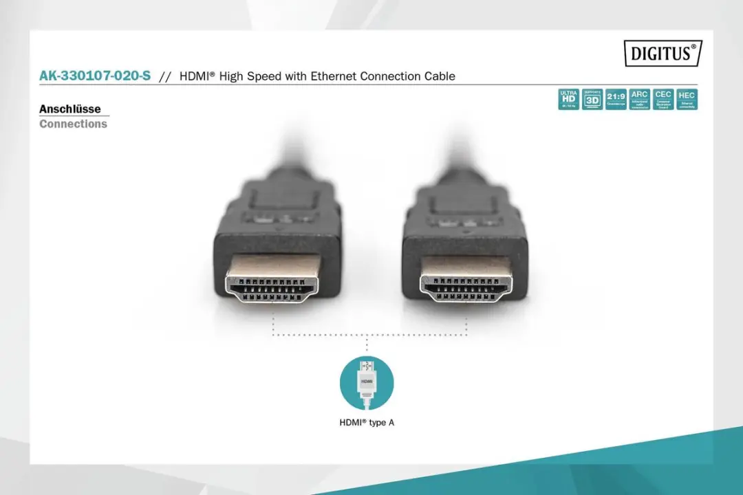 Digitus HDMI Kabel AM/AM 2m - Transparant